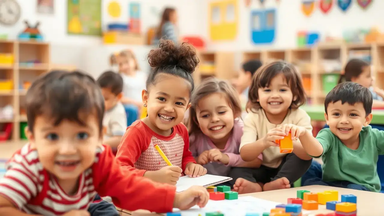 Niños jugando en una guardería